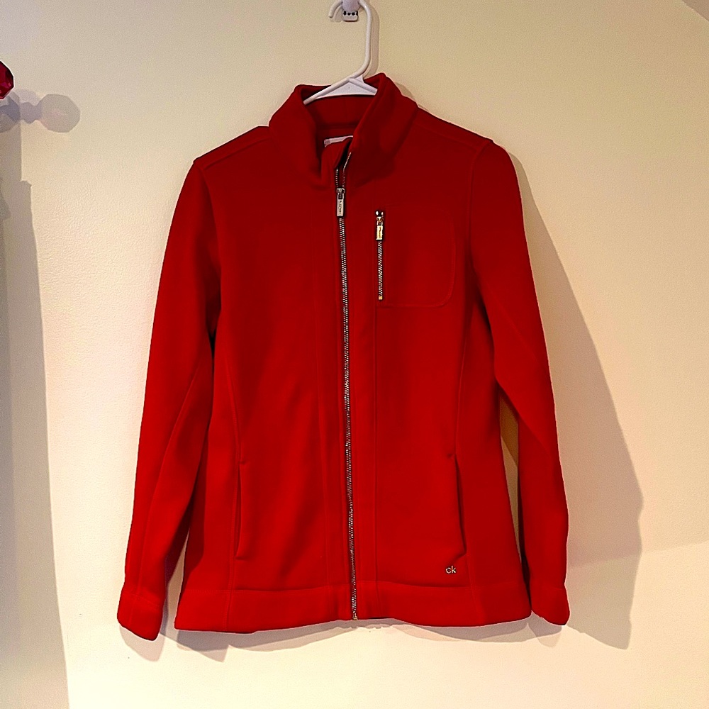CALVIN KLEIN NWOT RED KNIT JACKET